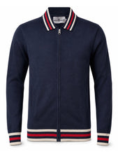 Load image into Gallery viewer, Madcap England Stevie Striped Collar Polo Cardigan - Navy

